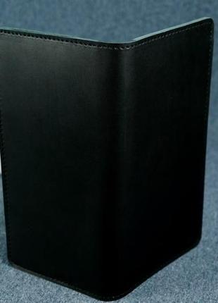 Кожаный кошелек клатч лонг тревел, итальянский краст, цвет черный4 фото