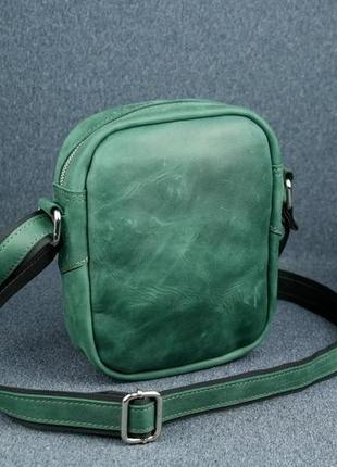 Шкіряна чоловіча сумка "джек", вінтажна шкіра, колір зелений