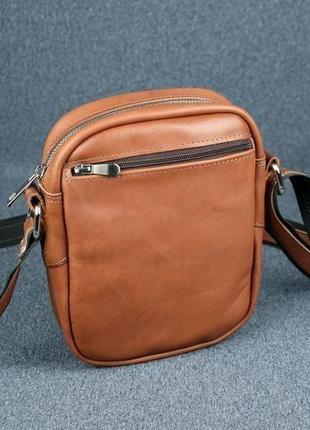 Шкіряна чоловіча сумка "джек", італійський краст, колір коричневий4 фото