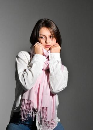 Кашеміровий ніжно-рожевий теплий шарф від бренду myscarf1 фото