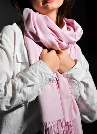 Кашеміровий ніжно-рожевий теплий шарф від бренду myscarf2 фото