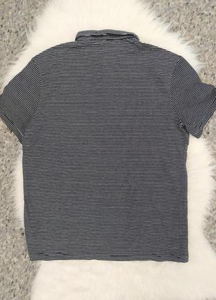 Черно-белое полосатое поло мужской бренд h&amp;m/ polo slim fit размер l8 фото