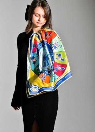 Авторскй платок дизайн знаки зодиака "украіна переможе" от бренда my scarf3 фото