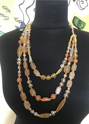 Велике намисто з натуральними каменями та склом