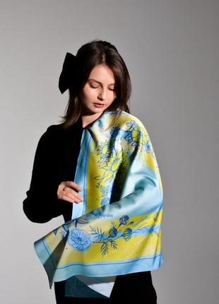 Авторский платок "украинские цветы" подарочная упаковка my scarf2 фото