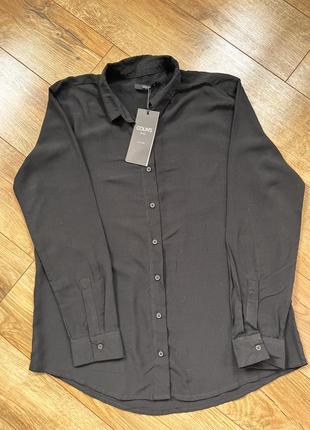 Жіноча , чорна сорочка з довгим рукавом