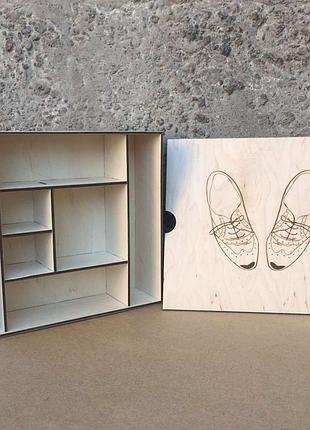 Коробка органайзер для обувных щеток ,кремов и обувной косметики 36х32х10 см.