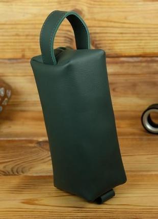 Кожаный несессер "мини", матовая кожа grand,  цвет зеленый3 фото