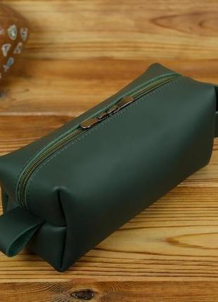 Кожаный несессер "мини", матовая кожа grand,  цвет зеленый2 фото