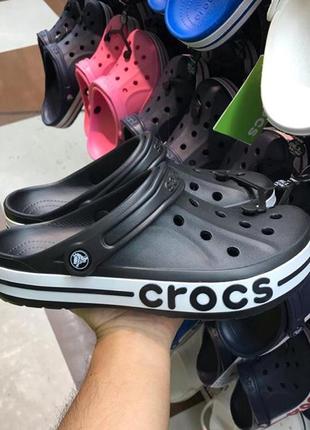 Крокс баябэнд клог детские черные crocs bayaband clog kids black2 фото