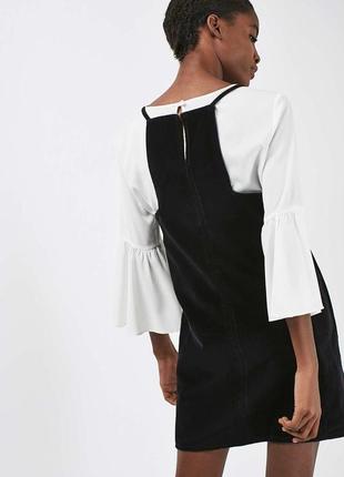 Велюровое платье/сарафан topshop с карманами на тонкой бретели p.s9 фото
