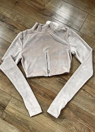 Нова вкорочена кофта під горло з довгими рукавами