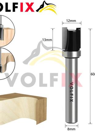 Обкаточная прямая фреза volfix fz-120-491 d8 mm с верхним подшипником