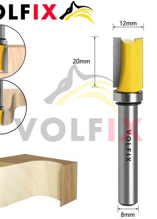 Обкаточная прямая фреза volfix fz-120-492 d8 mm с верхним подшипником