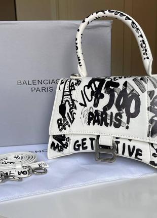 Сумка женская кожаная balenciaga graffiti 🔥🖤🤍