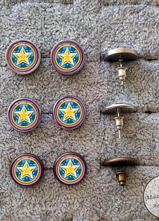 Сережки цвяшки стар проти сил зла бронзові