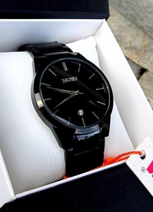 Чорний чоловічий кварцовий наручний годинник skmei/ккмеї2 фото