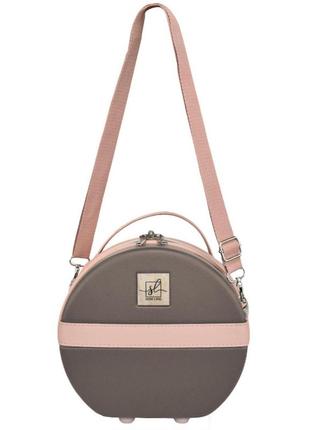 Б'юті-кейс вінтажний 5 л косметичка semi line 5l brown/pink cream (t5673-1)3 фото