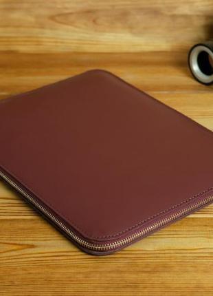 Чохол для macbook з повстяною підкладкою на блискавці, матова шкіра grand, колір бордо