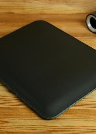 Чехол для macbook с войлочной подкладкой на молнии, матовая кожа grand, цвет черный2 фото