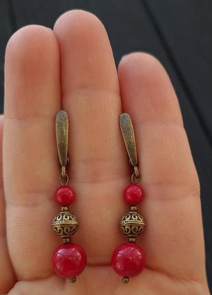 Серьги из натурального коралла