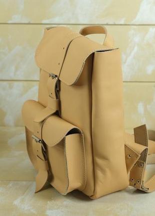 Жіночий рюкзак "джун", шкіра grand, колір бежевий4 фото