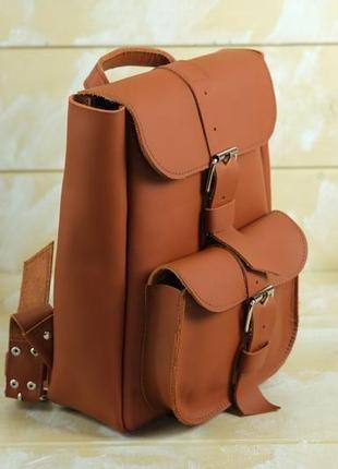Жіночий рюкзак "джун", шкіра grand, колір коньяк3 фото