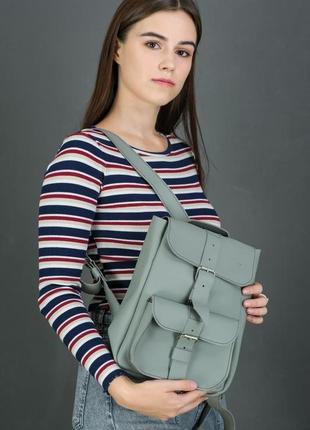 Женский рюкзак "джун", кожа grand, цвет серый1 фото