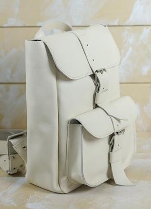 Женский рюкзак "джун", гладкая кожа, цвет  бежевый2 фото