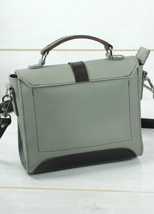 Женская сумочка марта, кожа grand, цвет серый5 фото