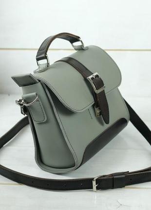 Женская сумочка марта, кожа grand, цвет серый3 фото