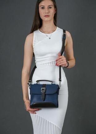 Женская сумочка марта, кожа итальянский краст, цвет синий