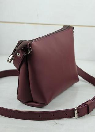 Жіноча шкіряна сумочка літо, шкіра grand, колір бордо3 фото