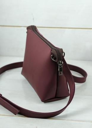 Жіноча шкіряна сумочка літо, шкіра grand, колір бордо4 фото