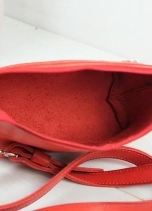 Женская кожаная сумочка лето, кожа итальянский краст, цвет красный6 фото