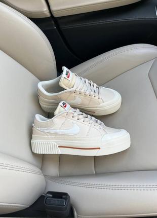 Женские кроссовки nike court legacy lift beige