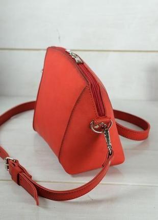 Кожаная женская сумочка майя, кожа итальянский краст, цвет красный5 фото