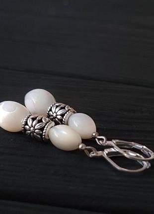 Розкішне намисто та сережки з натуральних баламутів "чистота"5 фото