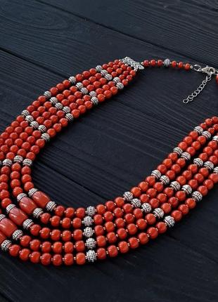 П‘ятирядне намисто з коралів "спадщина"2 фото