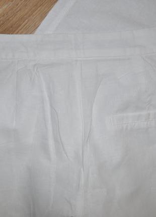Белые льняные брюки bershka6 фото
