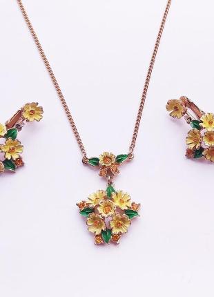 Винтажный сет из колье и клипс