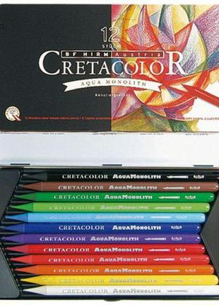 Акварельні олівці cretacolor набір 12кол. в метал кор monolith 25012