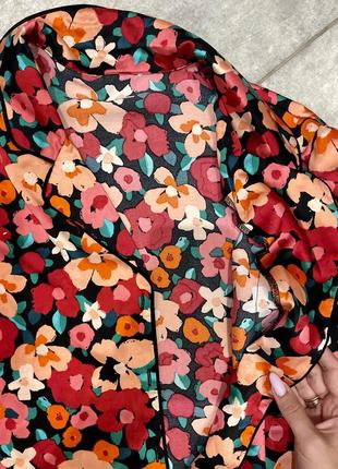 Рубашка в байовом стиле в цветочный принт7 фото