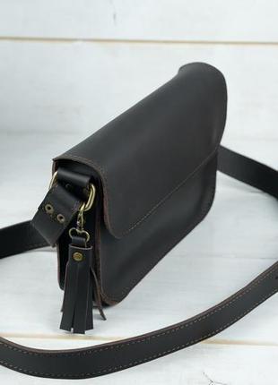 Кожаная женская сумочка "берти", кожа grand, цвет шоколад3 фото