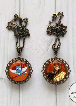 Подвійний кулон нацу хеппі з аніме хвіст феї фейрі тейл
