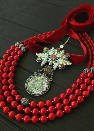 Сет з двох намист з дукачем у сріблі