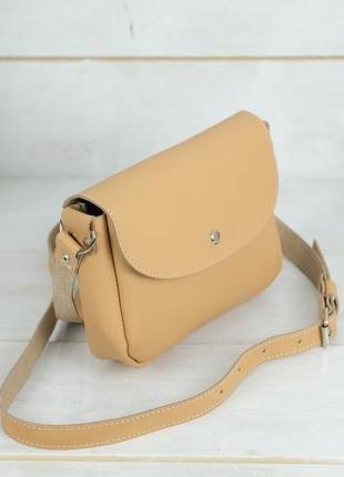 Шкіряна жіноча сумочка мія, шкіра grand, колір бежевий3 фото