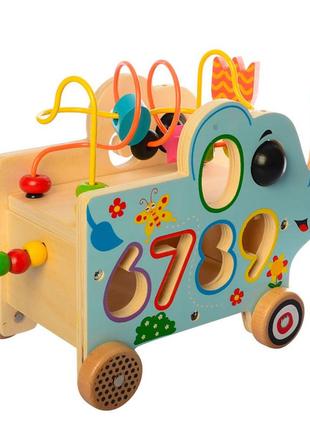Дитяча розвиваюча іграшка на колесах md 1256 дерев'яна від imdi2 фото