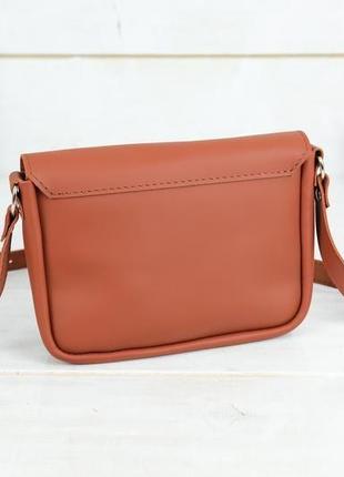 Шкіряна жіноча сумочка мія, шкіра grand, колір коньяк5 фото