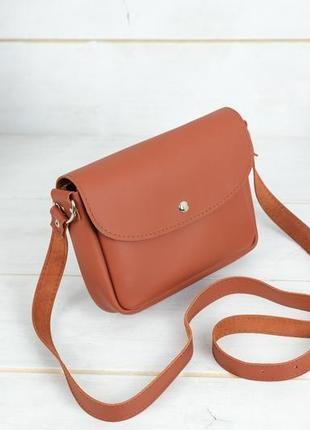 Шкіряна жіноча сумочка мія, шкіра grand, колір коньяк3 фото